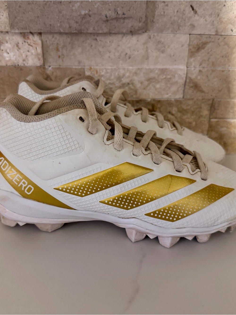 adidas Cream Knit Slip-On Shoe with Printed Size Tag